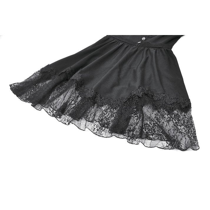 Dark in Love Black Gothic Sweet Bow Lace Lolita Dress