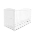 Ickle Bubba Coleby Classic Cot Bed & Under Drawer White - Fibre Mattress