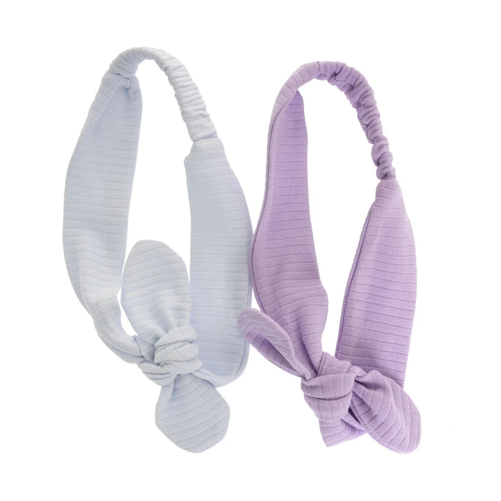 HelloBaby 2 Pack Tie-Fastening Bow Baby Headbands (One Size)