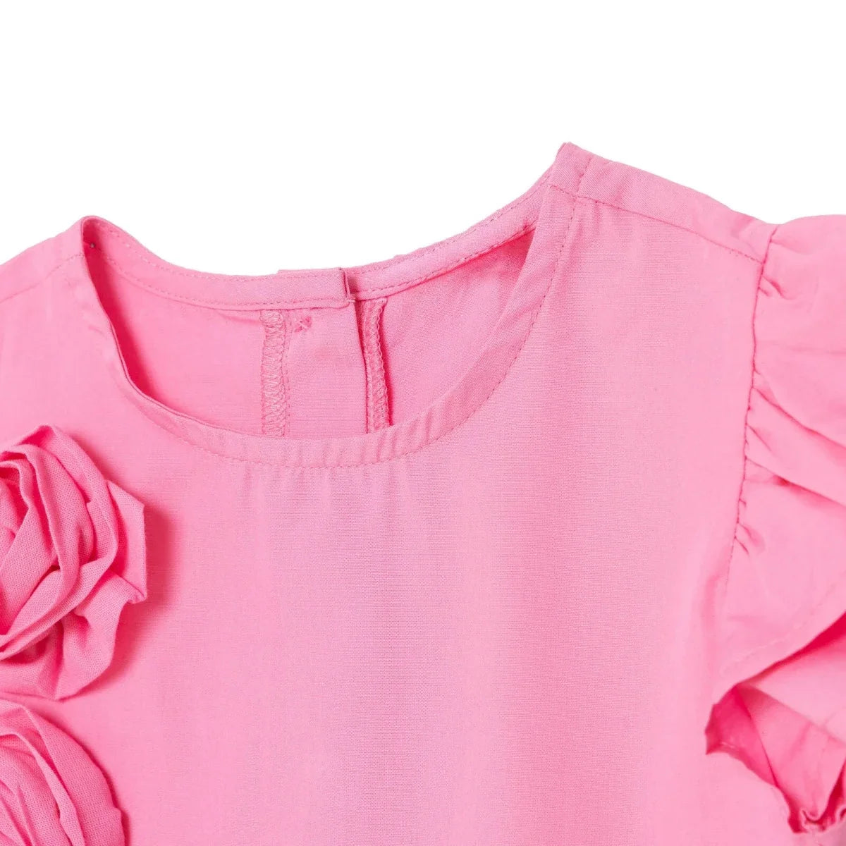 HelloBaby Floral Print Crew Neck Short Sleeve Baby Dress (6-9 Months to 4-5 Years) - Pink