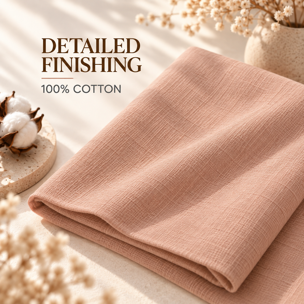 Peach Nude Cotton Scarf – Soft, Comfortable Everyday Essential