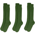 Sock Stack Mens Army Green Thermal Socks 3 Pack With Terry Cushioning Reinforced Toe