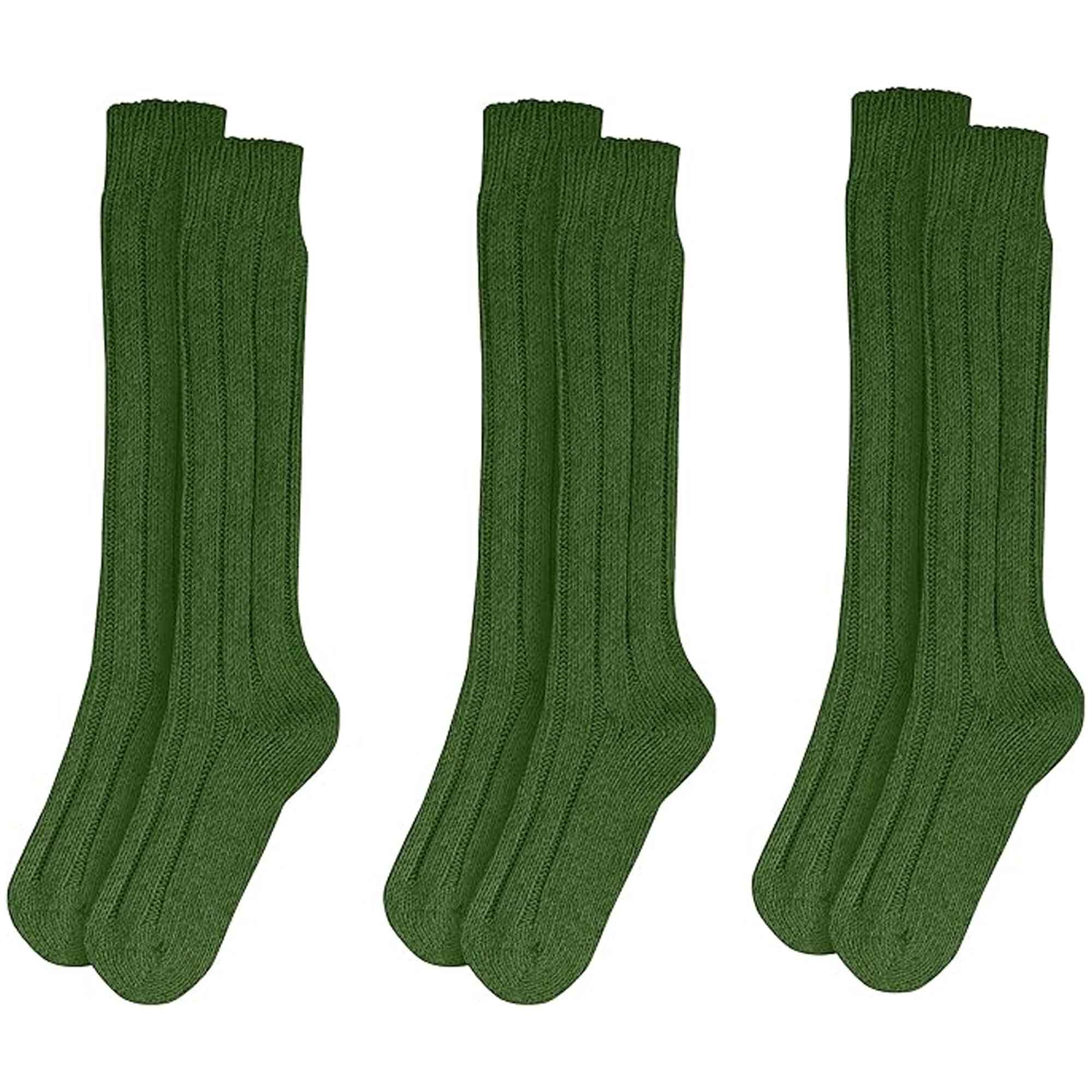 Sock Stack Mens Army Green Thermal Socks 3 Pack With Terry Cushioning Reinforced Toe