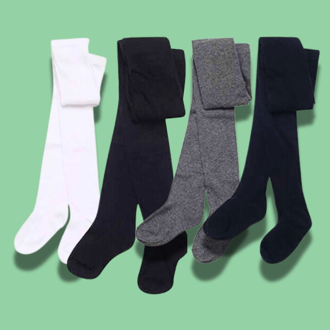 Sock Stack Girls Cotton Lycra Tights 3 Pairs Cotton Rich Back To School Uniform Reinforced Heel Toe Multipack Value