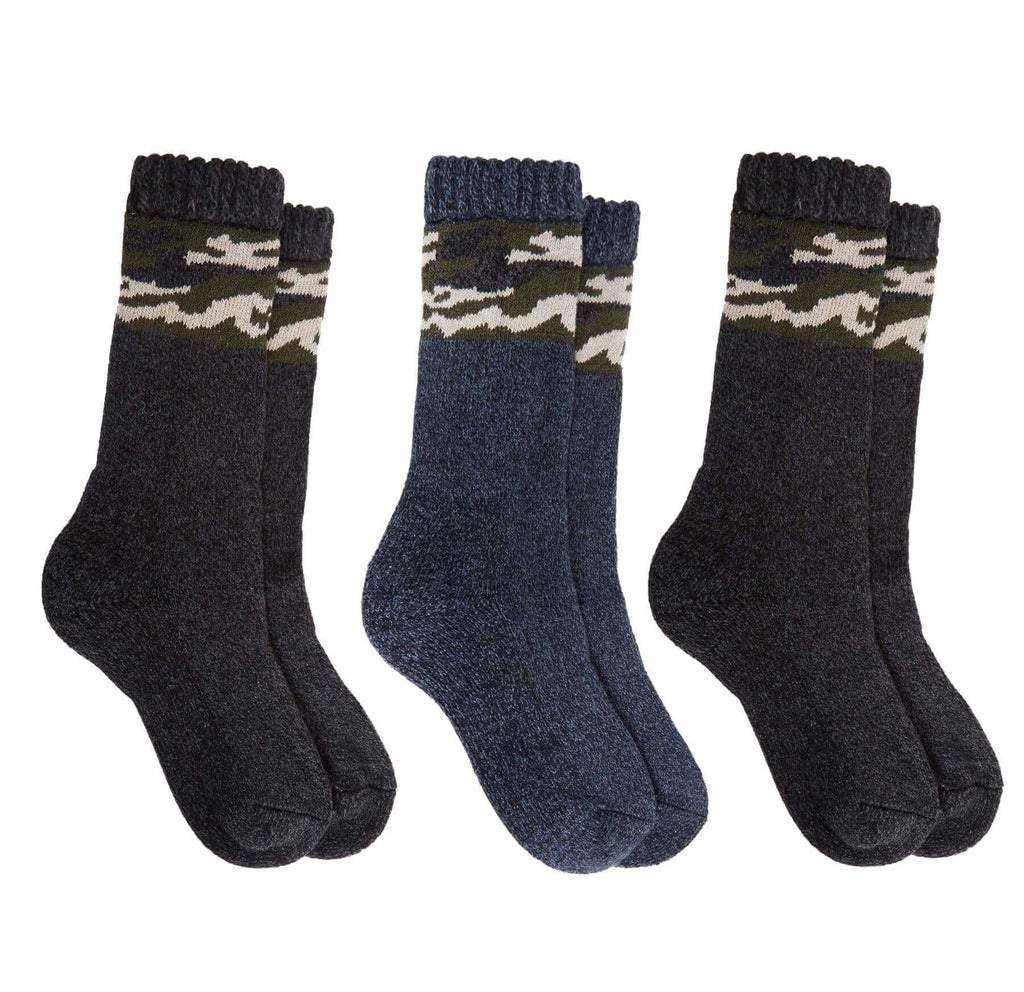 Sock Stack Men's Merino Wool Thermal Hiking Boot Socks 3 Pairs Reinforced Heel And Toe