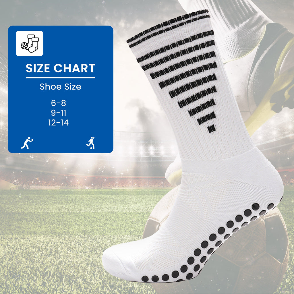 Sock Stack White Anti Slip Football Grip Socks For Men 3 Pairs Ideal For Gym Running Yoga