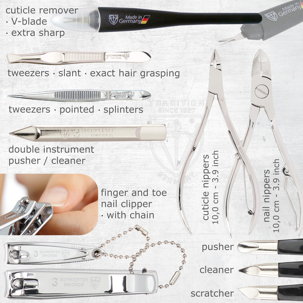 3 Swords Germany Manicure Pedicure Grooming Set Kit 548 – Premium German Tools