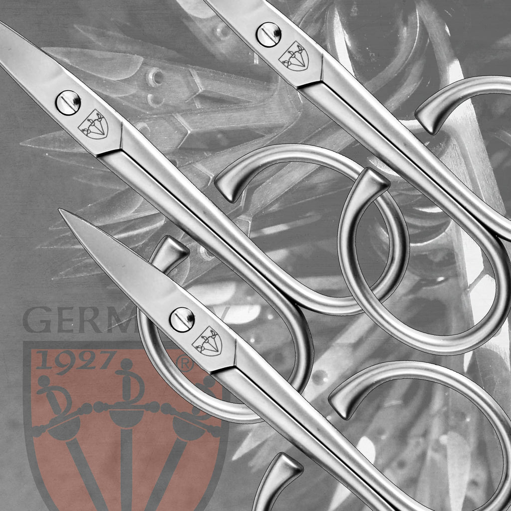 3 Swords Germany Solingen Curved Nail Scissors – INOX Stainless, Extra-Strong, With Case