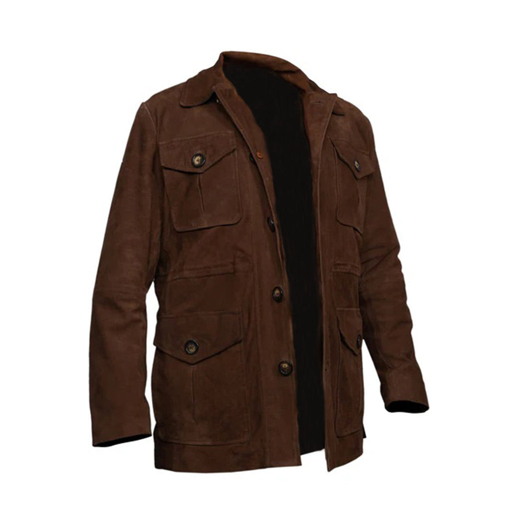 Men's Brown Suede Safari Jacket