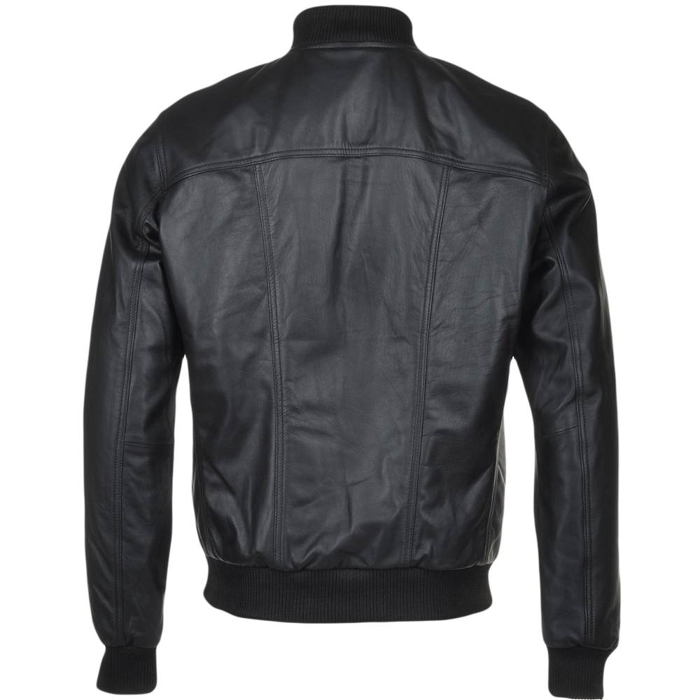 Men's Sheepskin Leather Bomber Jacket | Black, Brown & Cordovan