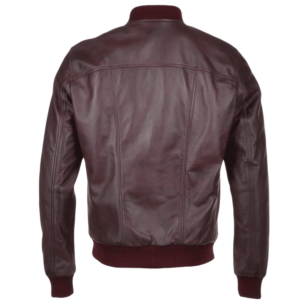 Men's Sheepskin Leather Bomber Jacket | Black, Brown & Cordovan
