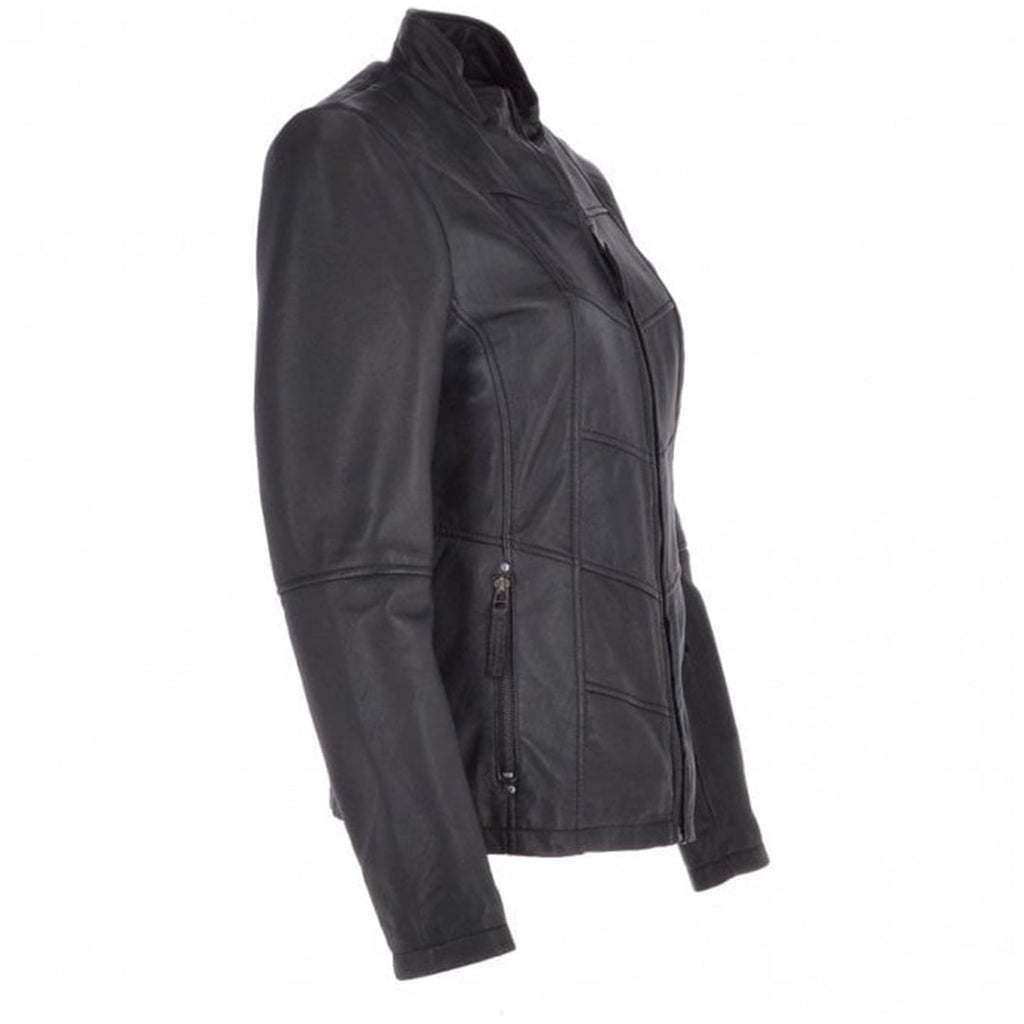 Women's Chevron Leather Biker Jacket