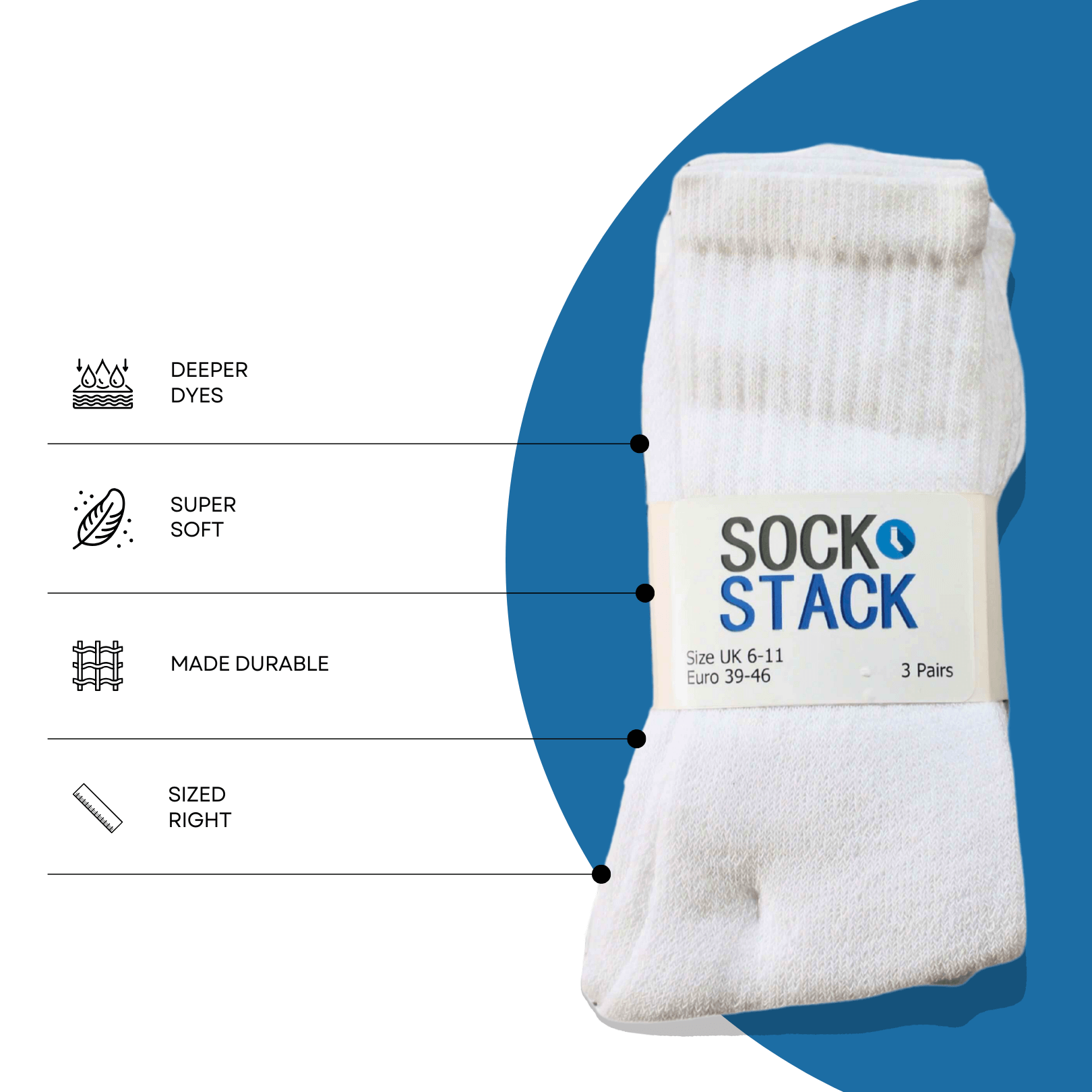 Sock Stack 30 Pairs Mens Cotton Rich Performance Sport Socks UK 6-11 Black Grey White Reinforced Heel Toe Multipack Value