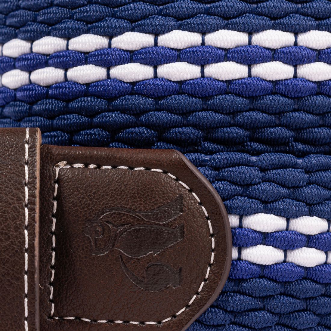 Woven Belt - White Fine Stripe