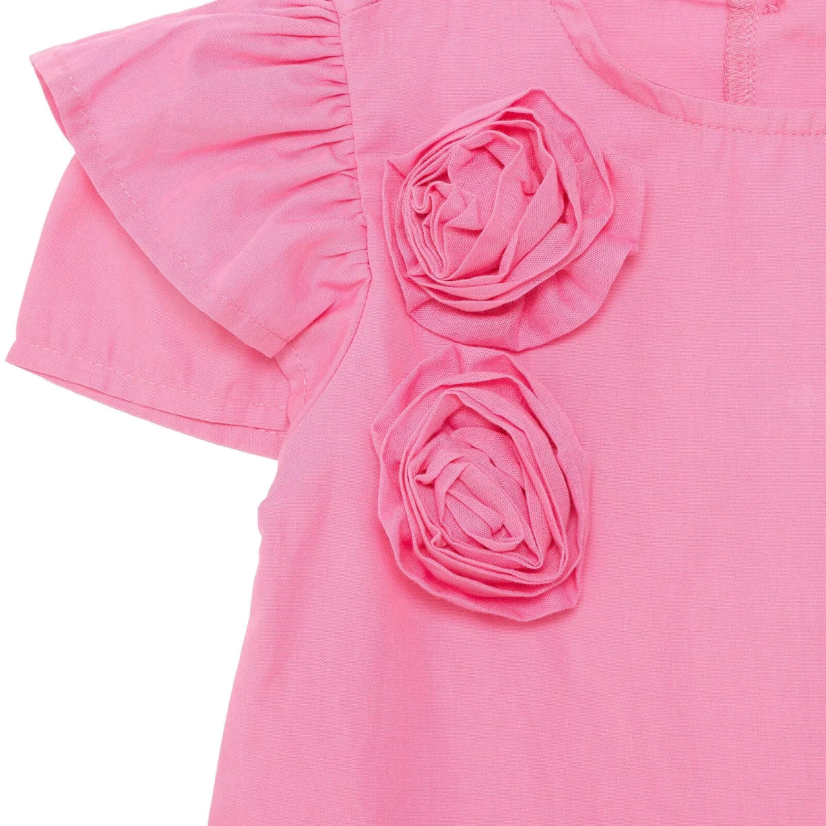 HelloBaby Floral Print Crew Neck Short Sleeve Baby Dress (6-9 Months to 4-5 Years) - Pink