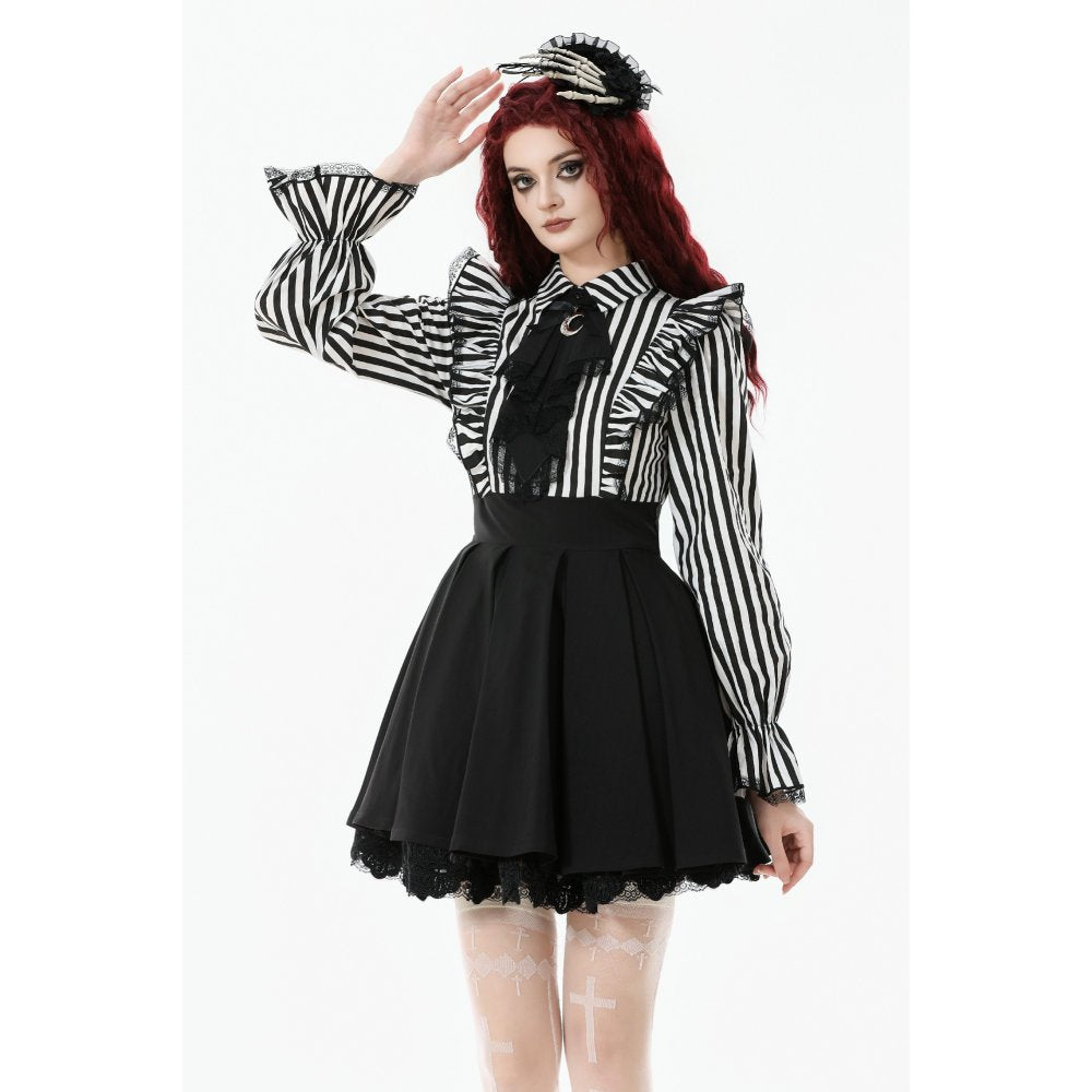 Dark in Love Striped Ruffle Gothic Lolita Dress