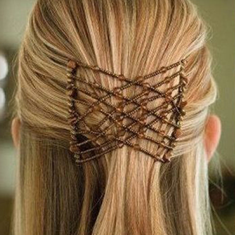 Korean-Style Beaded Hair Clip - Versatile Hair Comb Accessory