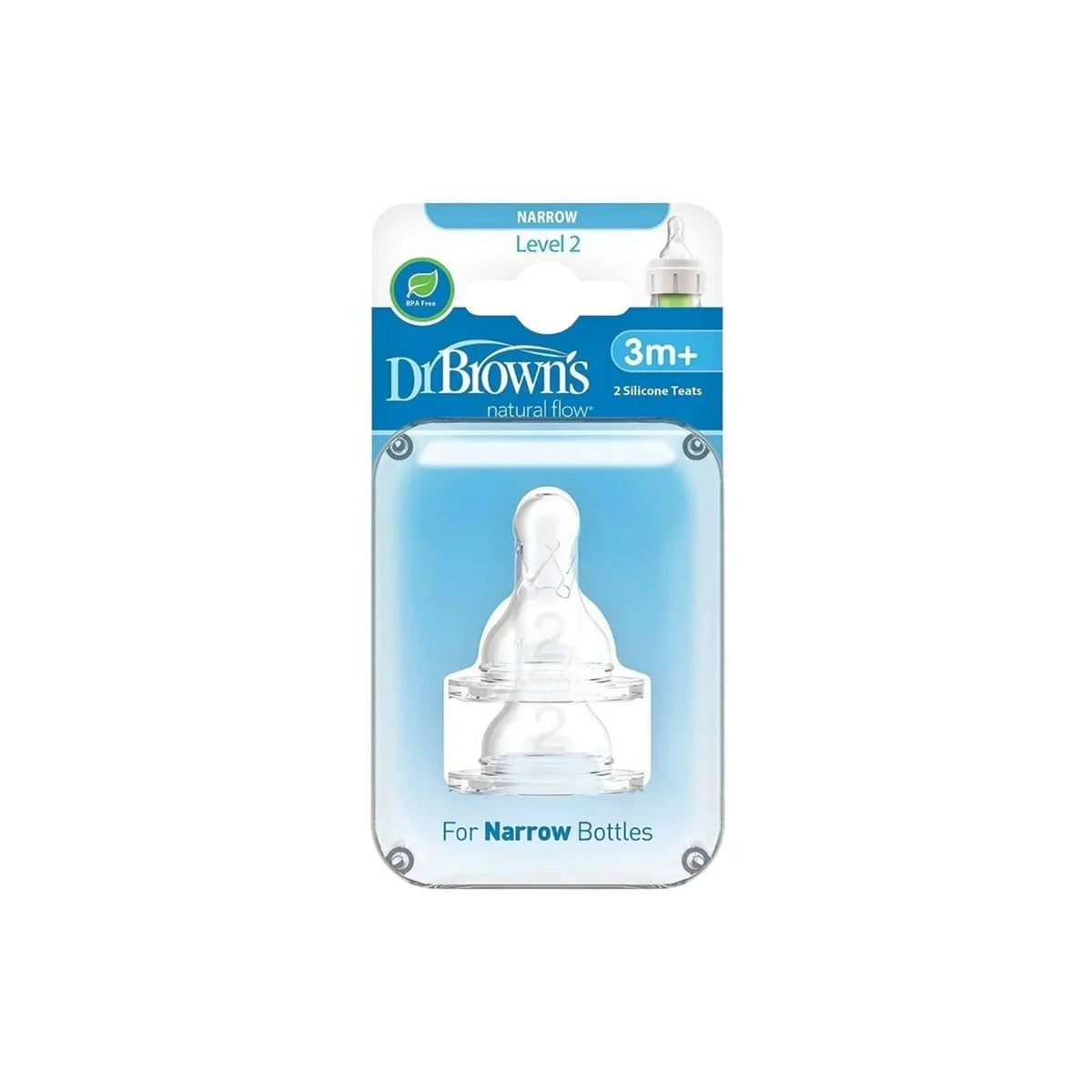 Dr. Brown's Options+ Narrow Neck Level 2 Teats 3+ months Pack of 2