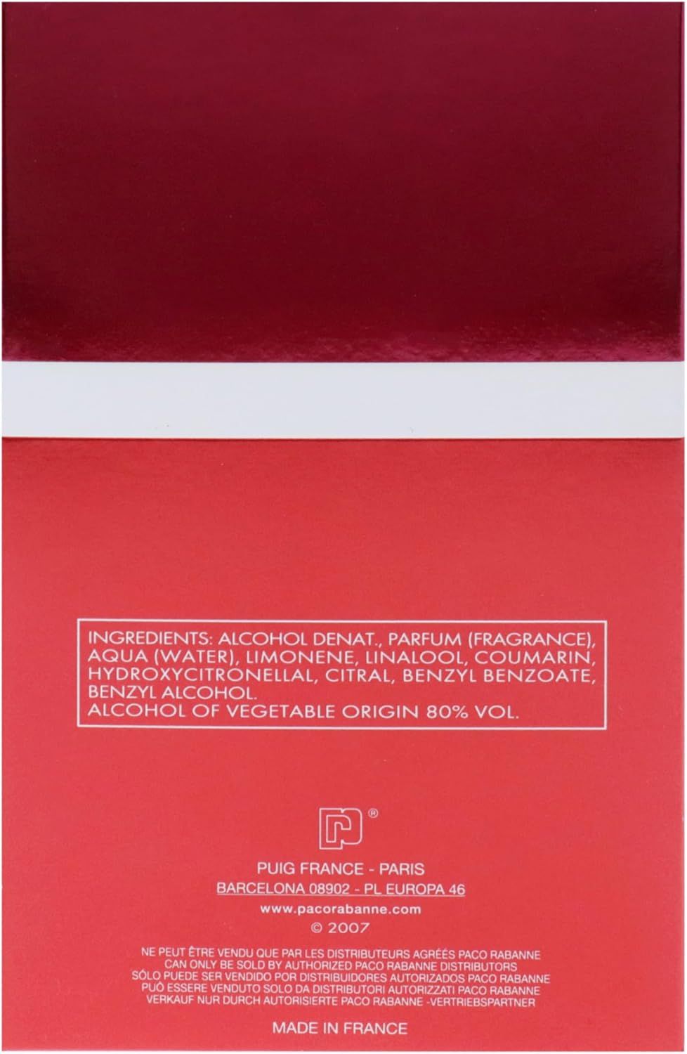 Paco Rabanne Ultrared Man Eau De Toilette Spray 100ml