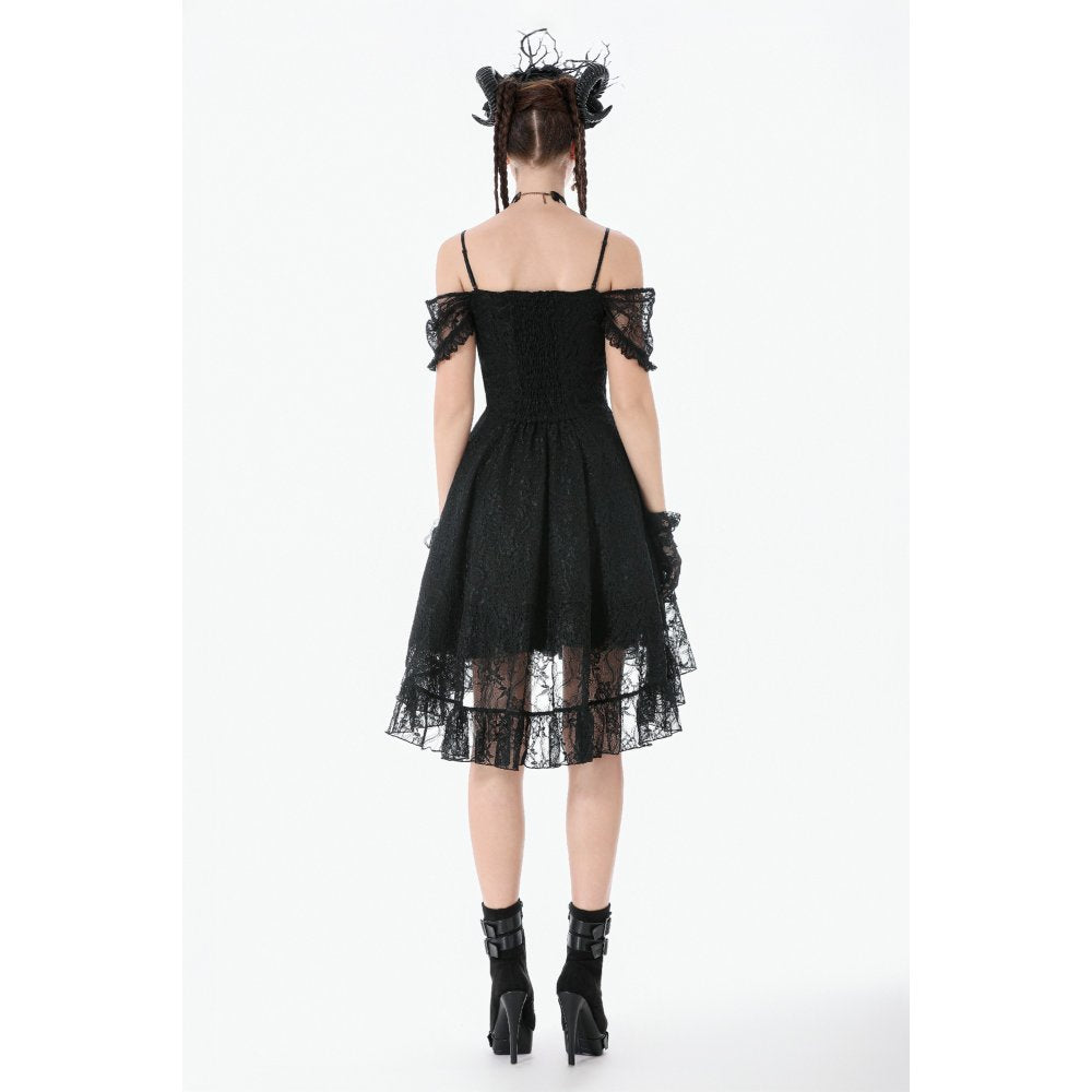 Dark in Love Romantic Gothic Lace Layered High-Low Dress