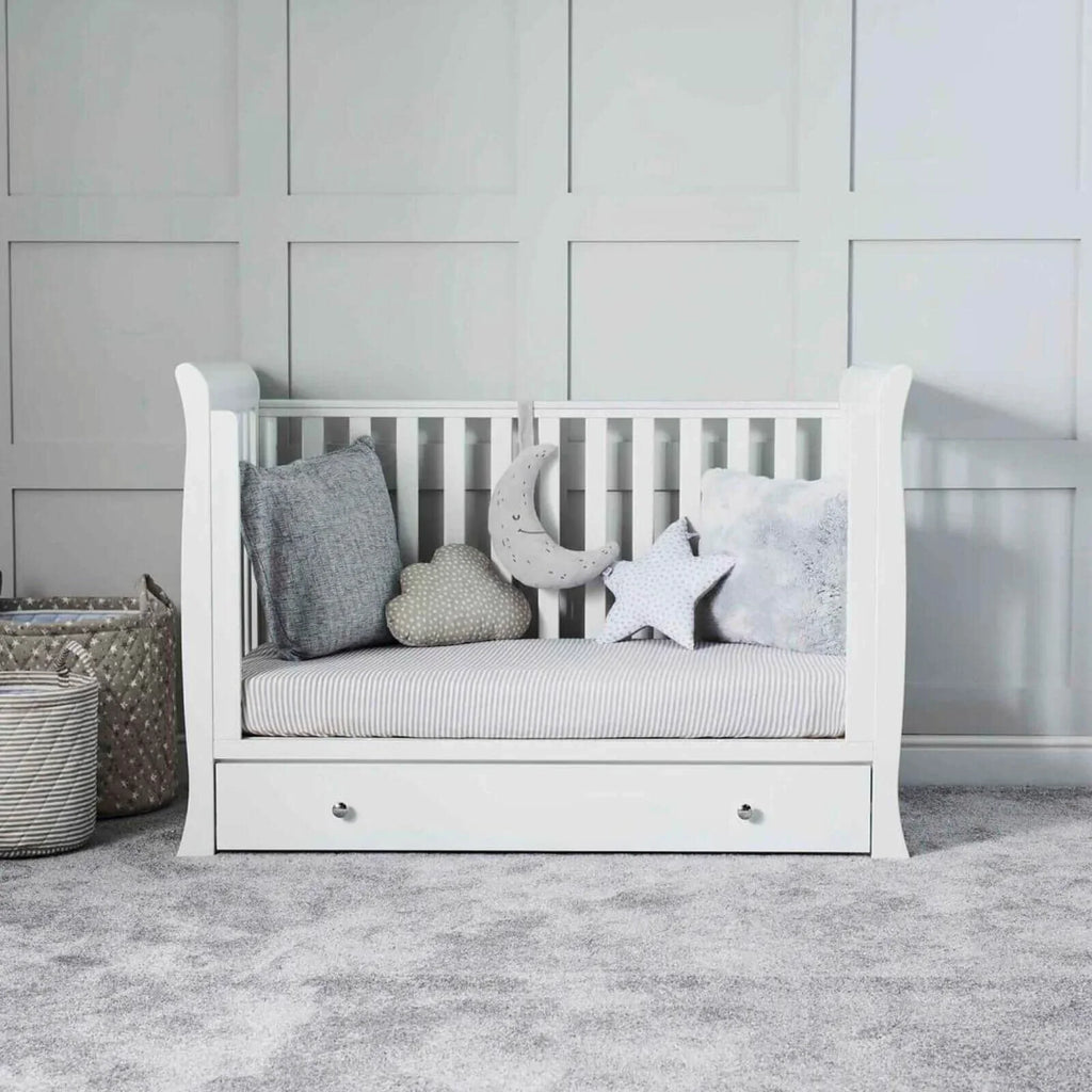 Ickle Bubba Snowdon 4 in 1 Mini 3 Piece Furniture Set White - Premium Pocket Sprung Mattress