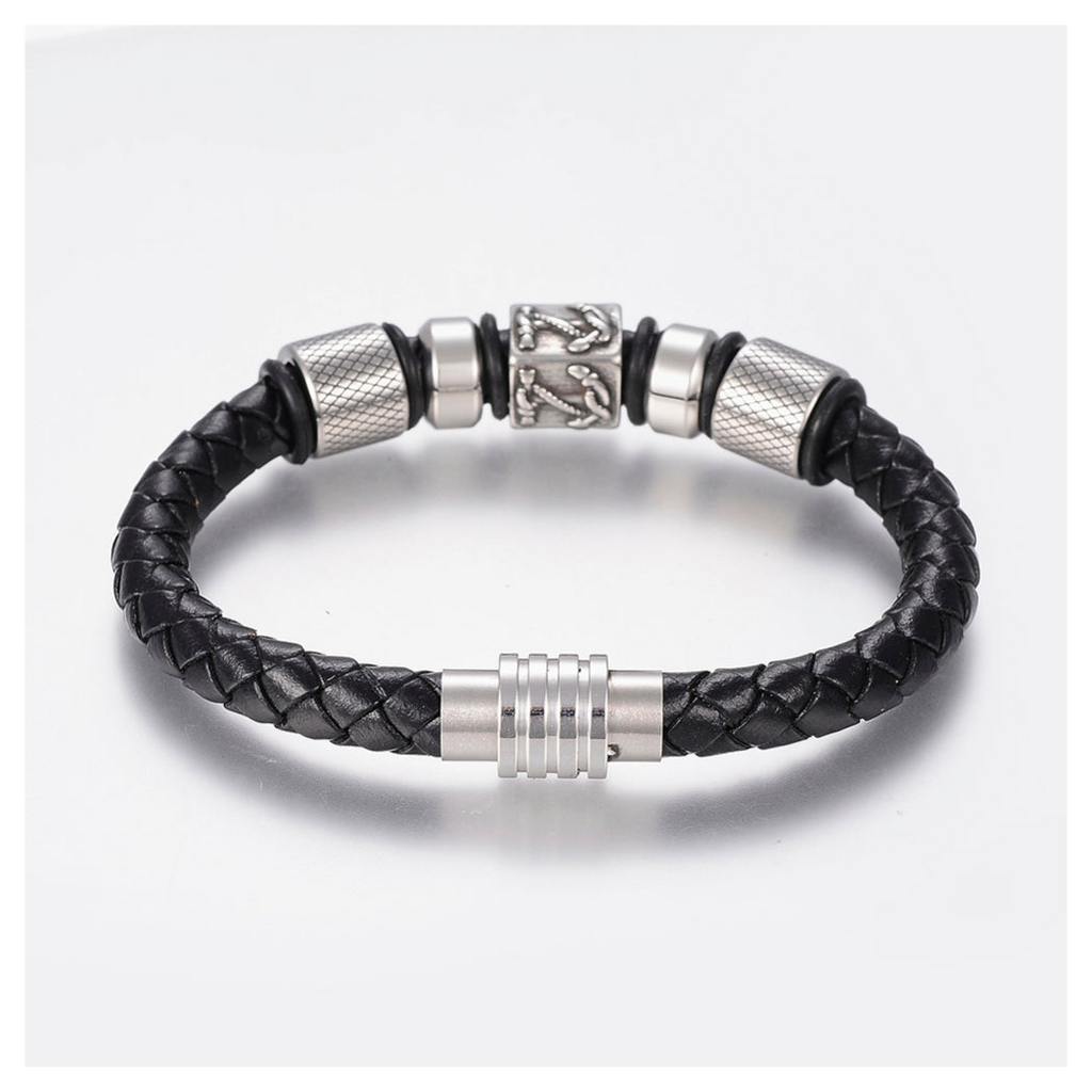 Mens Nautical Leather Bracelet