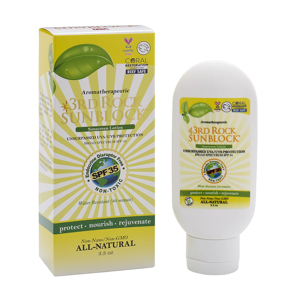 3rd Rock Essentials Sunblock SPF 35 | All Natural Organic Zinc Sunscreen (3.3 oz) – 3 Pack