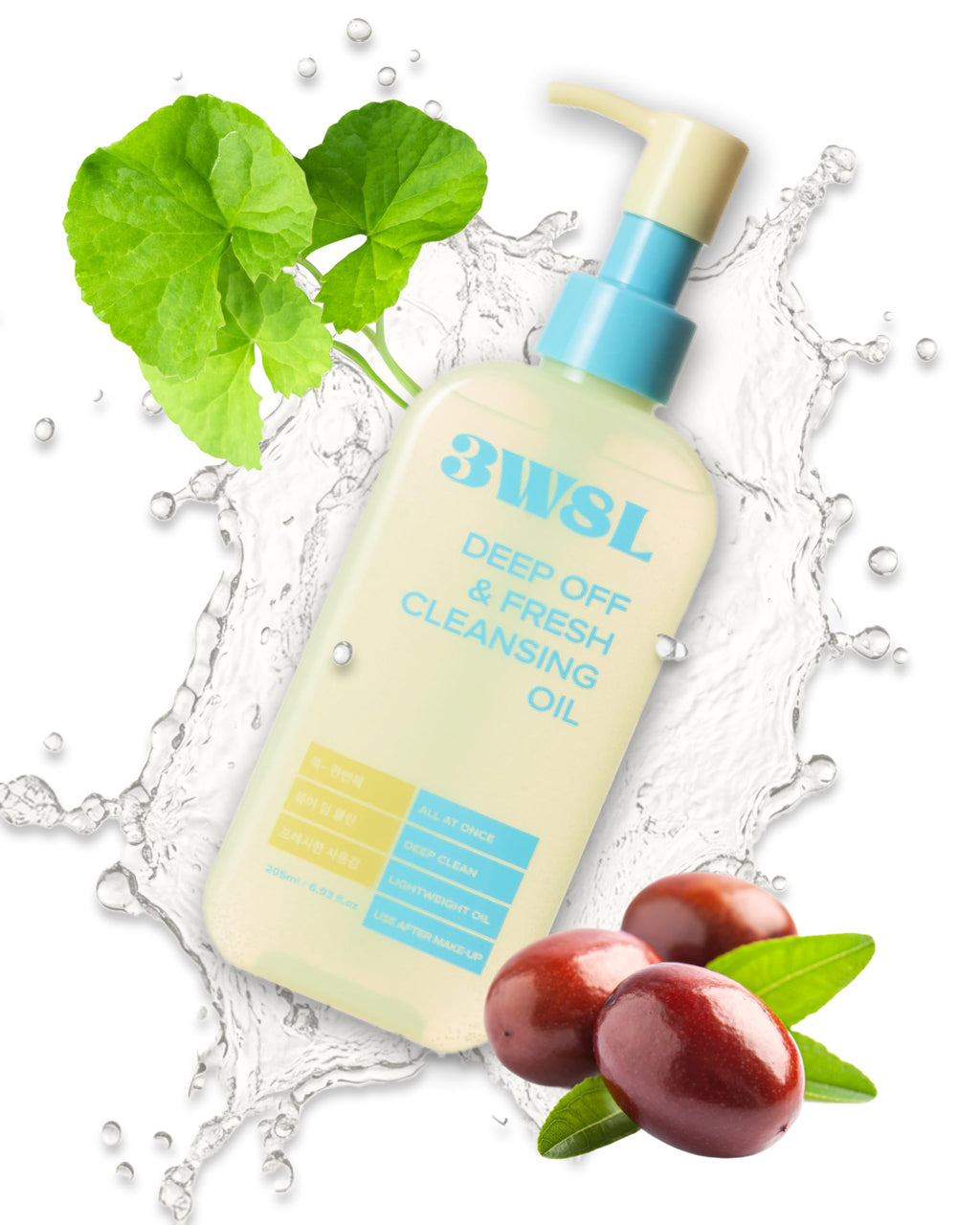 3W8L Deep Off & Fresh Cleansing Oil — Fast Emulsifying Korean Pore Care & Gentle Makeup Remover