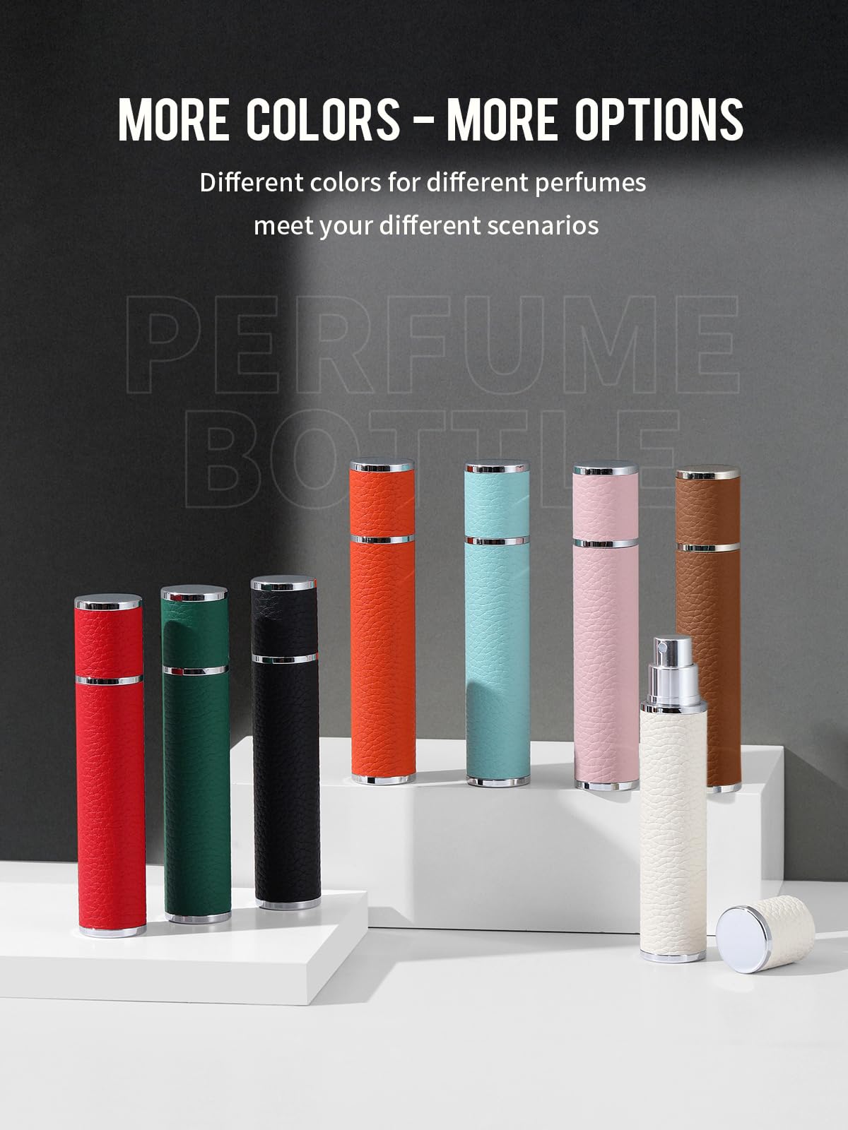 3zorqinron 10ML Genuine Leather Perfume Atomizer Sprayer – Portable Pink Travel Refillable Bottle