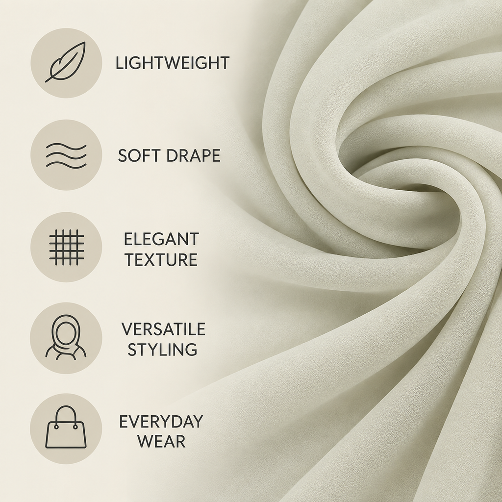 Premium Georgette Scarf Soft Hijab Lightweight Elegant Shawl Wrap Plain