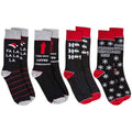 Sock Stack 4 Pack Men's Christmas Socks Cotton Rich Festive Designs Cosy Winter UK Size