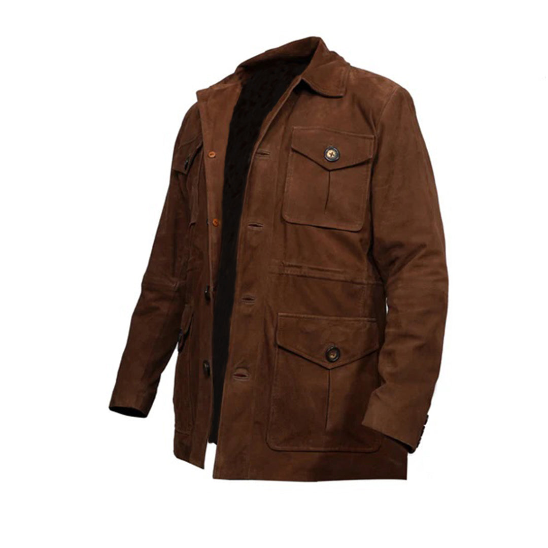 Men's Brown Suede Safari Jacket