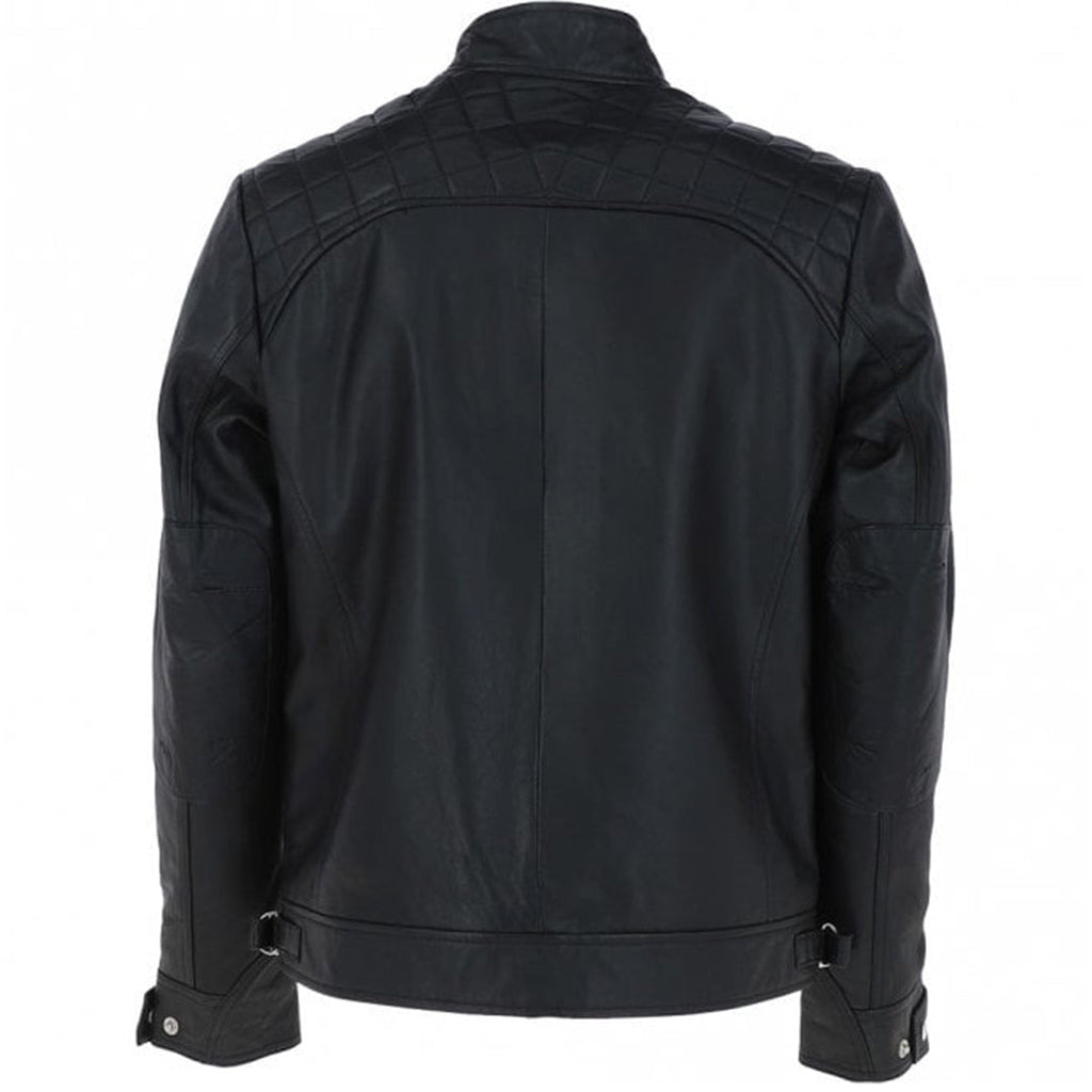 Men's Four-Pocket Leather Moto Jacket