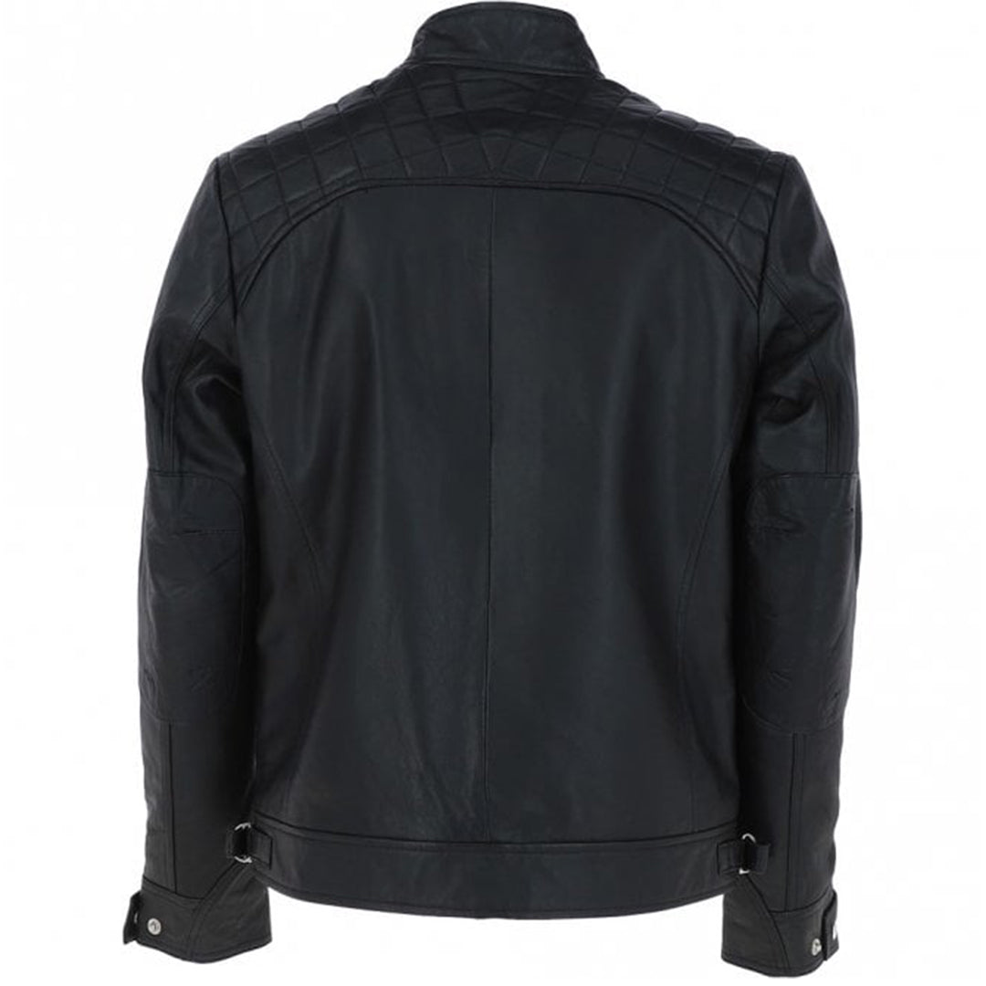 Men's Four-Pocket Leather Moto Jacket