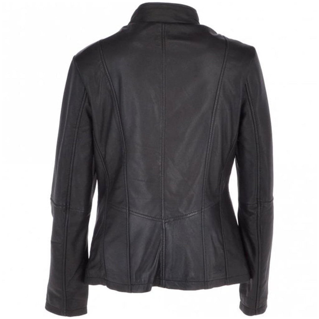 Women's Chevron Leather Biker Jacket