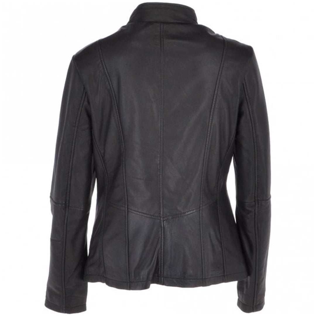 Women's Chevron Leather Biker Jacket