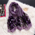 Women's Lightweight Embroidered Scarf - Spring Summer Beach Shawl and Wrap