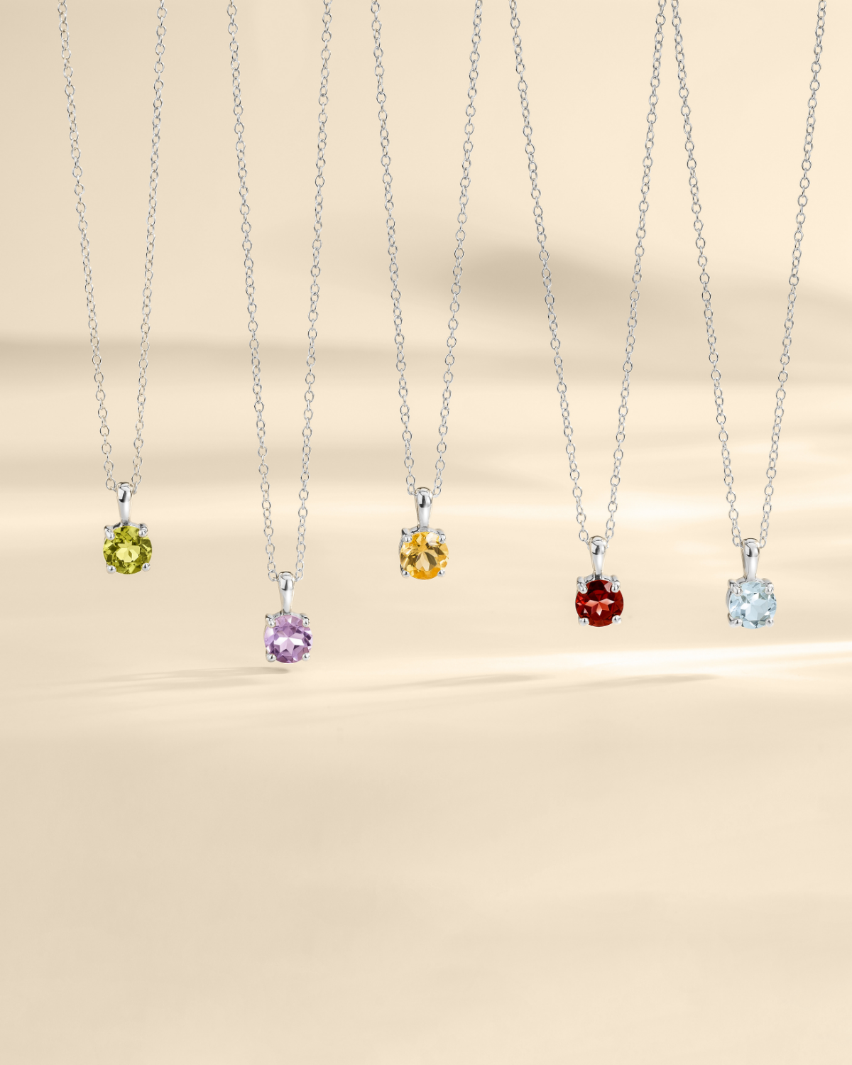 Citrine Solitaire Pendant Necklace in Sterling Silver