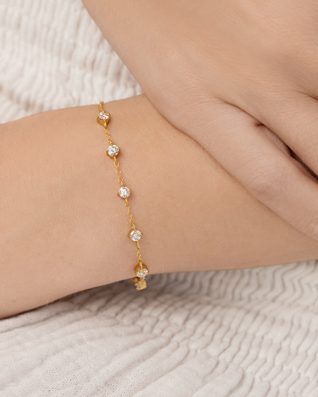 Moissanite Bracelet in 18k Gold Vermeil