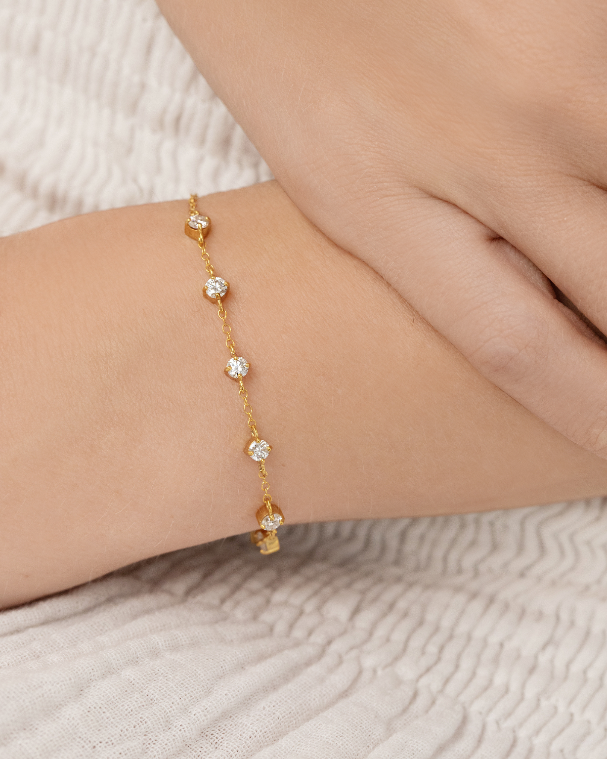 Moissanite Bracelet in 18k Gold Vermeil