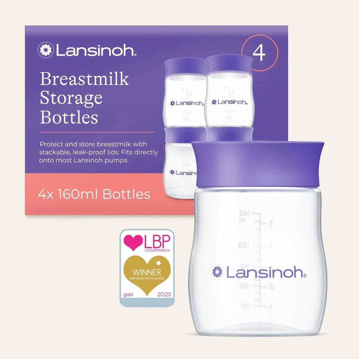 Lansinoh Breastmilk Storage Bottles 4 pcs