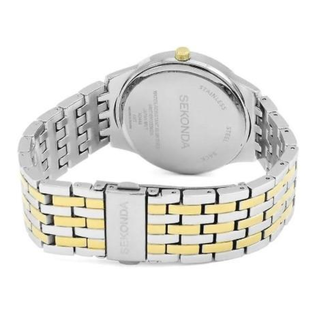 Sekonda Classic Basic Mens White Dial Two Tone Stainless Steel Bracelet Watch 3449