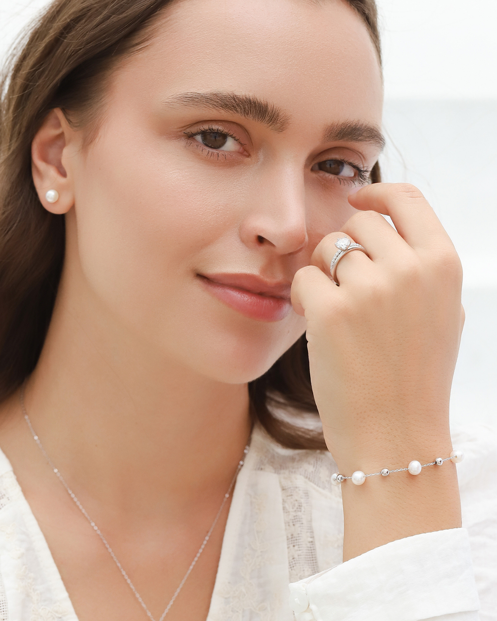 Pearl Everyday Jewellery Set in Sterling Silver