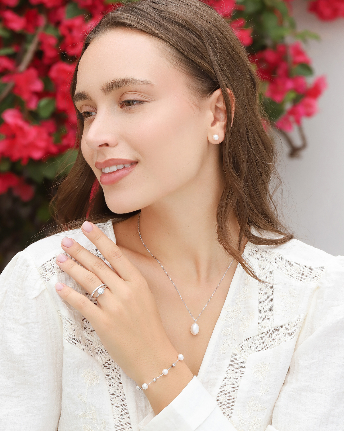 Pearl Everyday Jewellery Set in 18k Gold Vermeil
