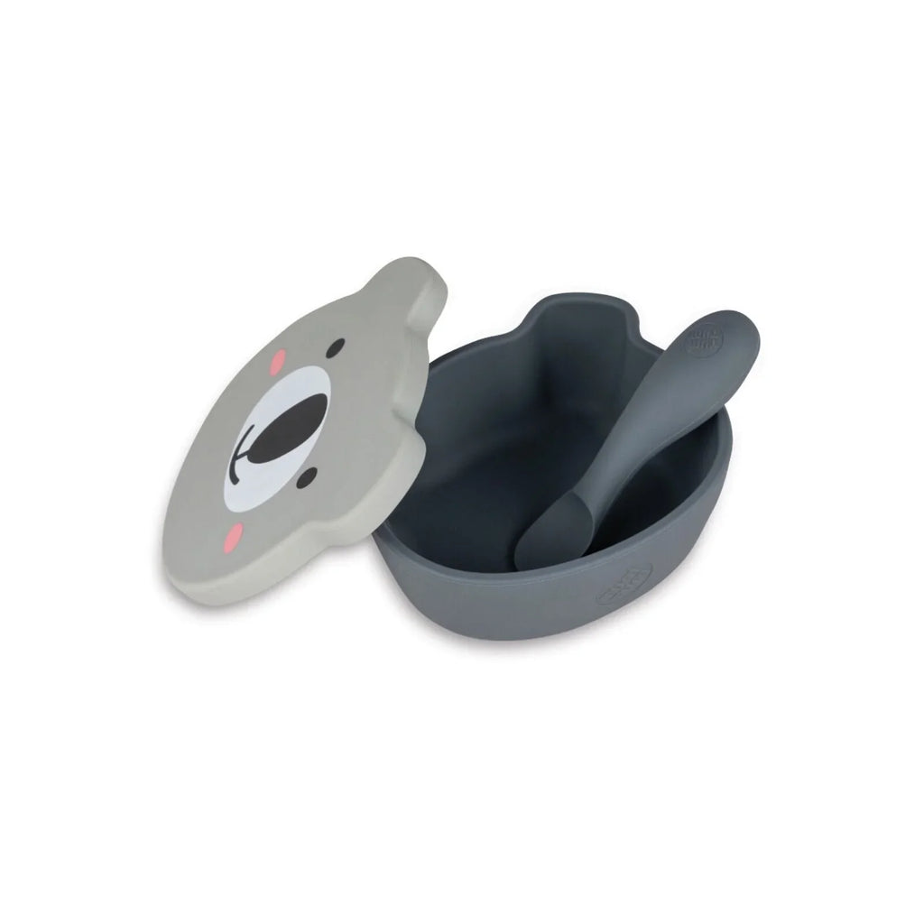TUM TUM Silicone Weaning Bowl & Spoon Set Kev Koala - Grey