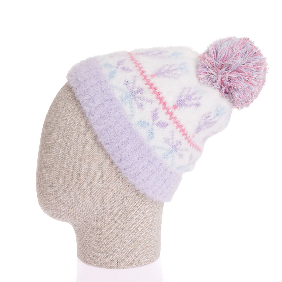 Fonem Fleece-Lined Patterned Knitted Baby Beanie (One Size)