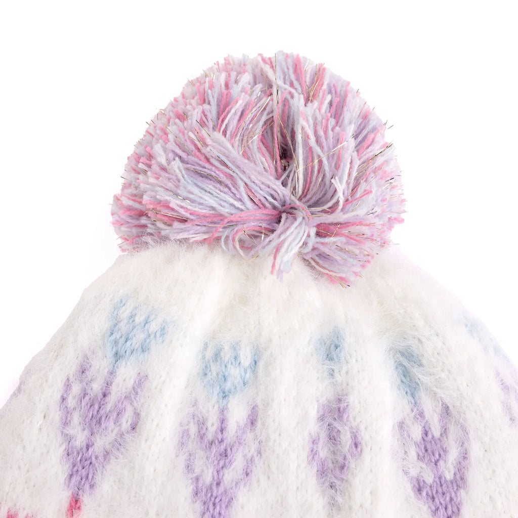 Fonem Fleece-Lined Patterned Knitted Baby Beanie (One Size)