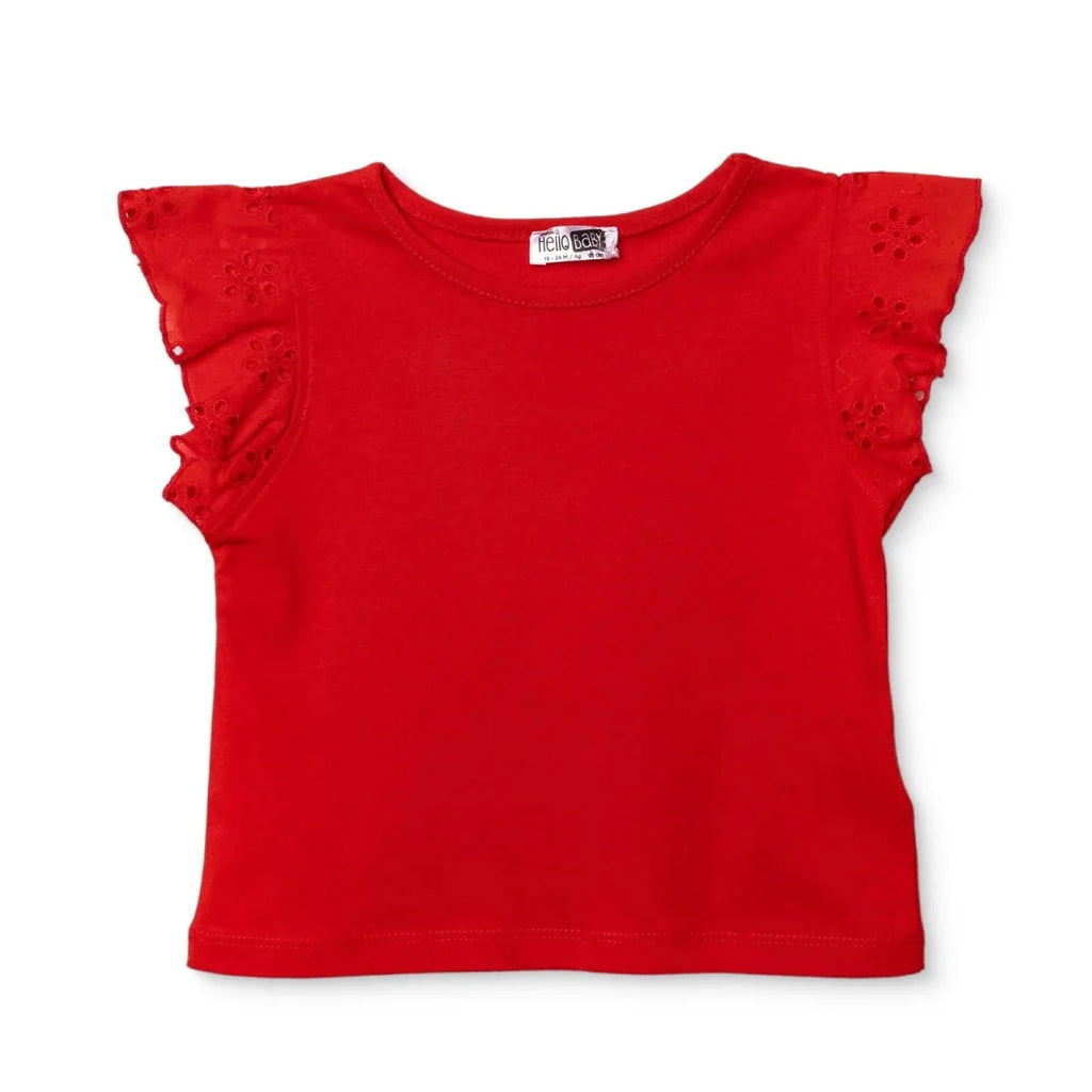 HelloBaby Short Sleeve Baby Blouse (6-9 Months to 4-5 Years) - Red