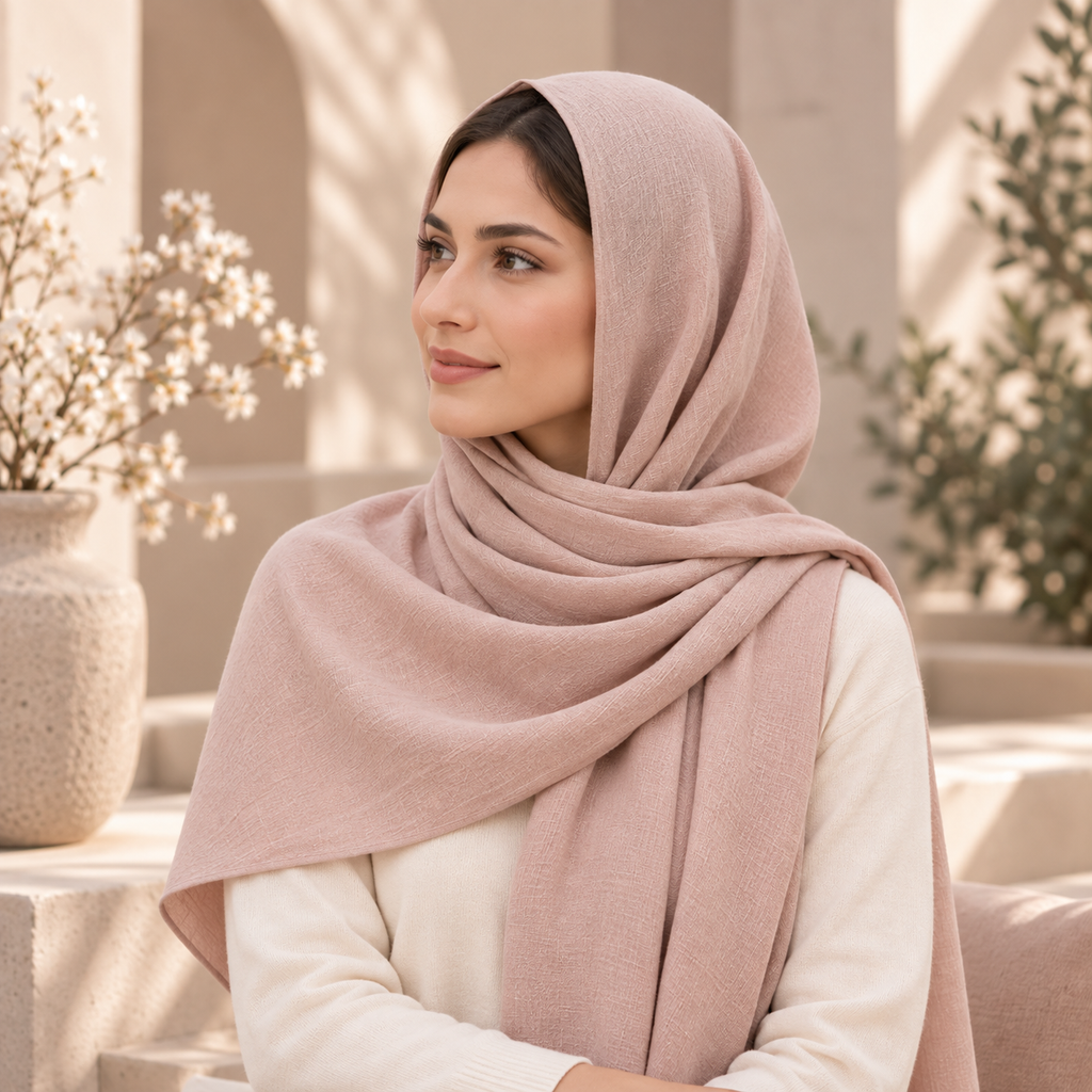 Premium Dusty Pink Cotton Scarf – Soft & Comfortable Everyday Essential Wrap