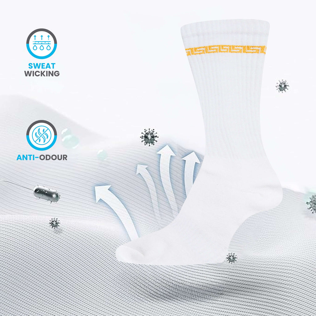 Sock Stack 5 Pack Men's Sparta Greek Design Sport Socks Cotton Durable Blend For Sports
